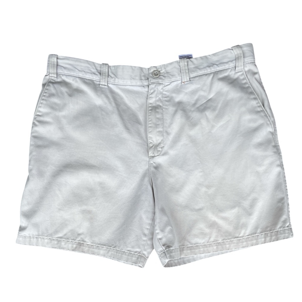 Men's Eddie Bauer Cotton Flat Front Traveler Khaki Shorts Size 36